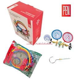 JUEGO MANOMETRO R134A, R12 PEN REFRIGERADORA TODAS LAS MARCAS