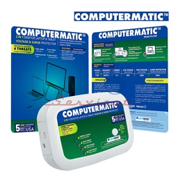 PROTECTOR DE VOLTAJE 110V - 3MIN - 15A COMPUTERMATIC DESKTOP/LAPTOP/TABLET TODAS LAS MARCAS